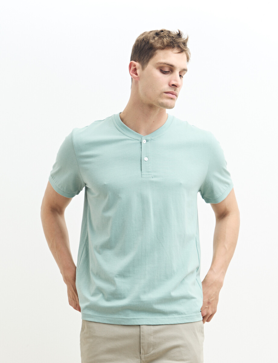 520677 T-SHIRT HARRINGTON LABEL Verde Agua
