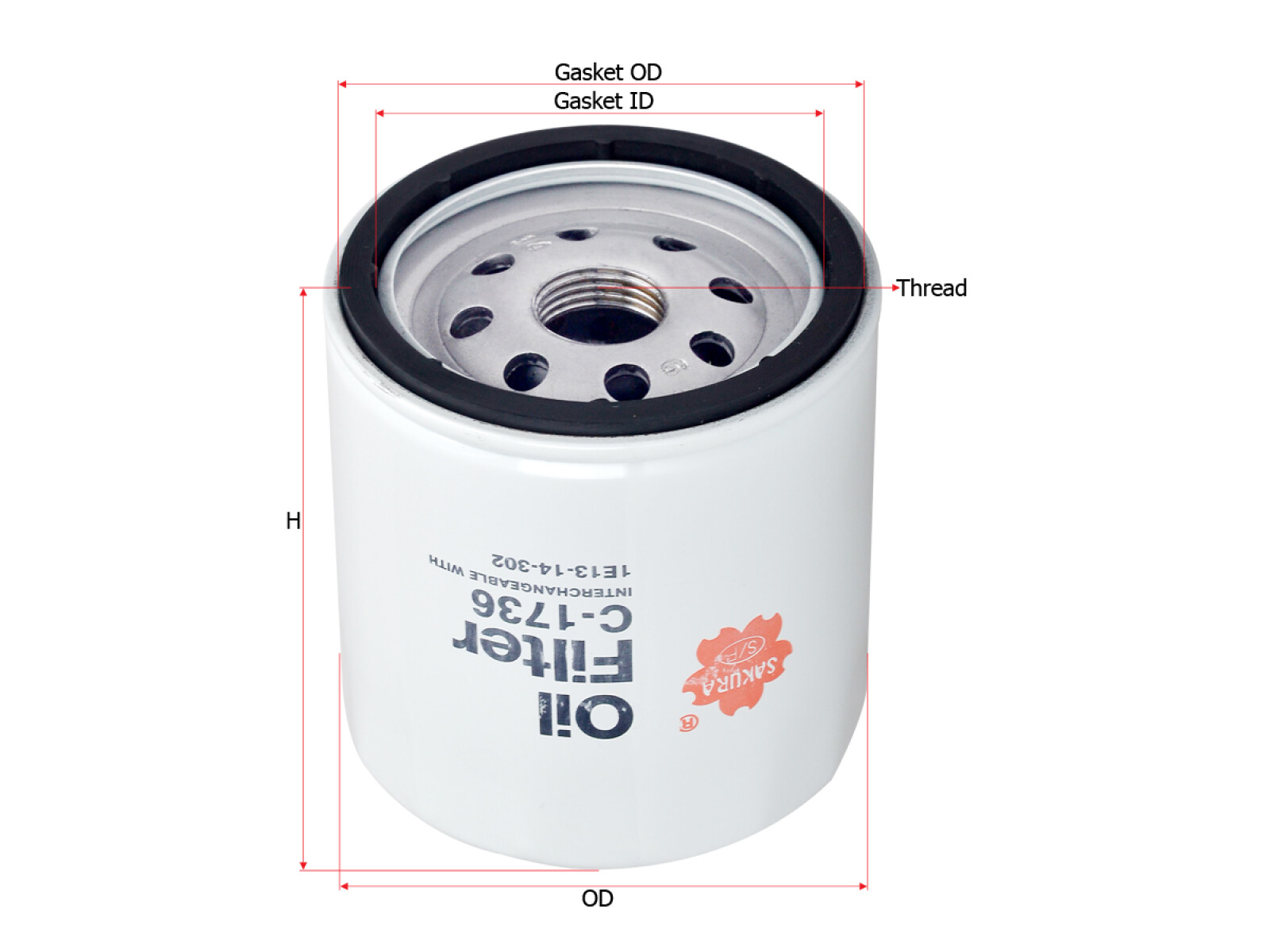 FILTRO ACEITE FORD FIESTA 1.3 / KA 1.3 / ECOSPORT 2.0 = OC.235 SAKURA 