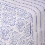 Cubrecama Ava 200 Hilos Rayas Celestes 180x240