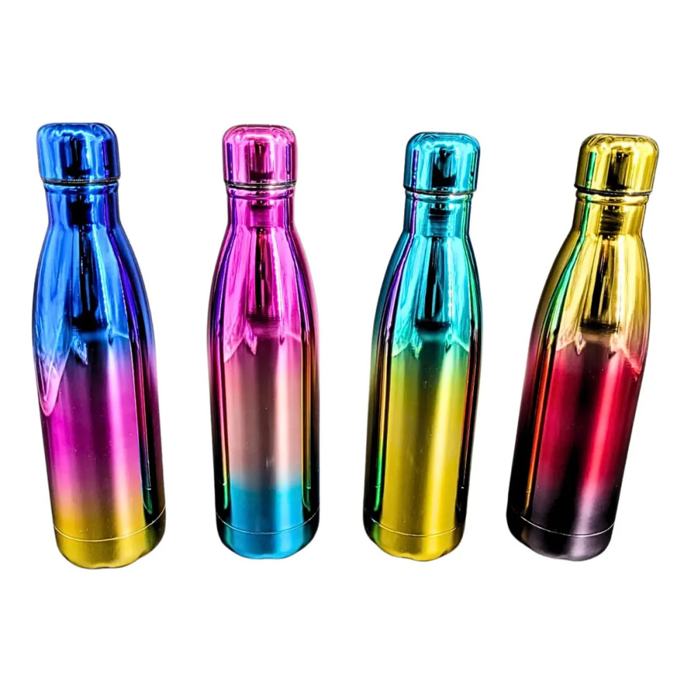 Botella térmica combinada de acero inoxidable colores metalizados de 500ml 652 Rosa/celeste