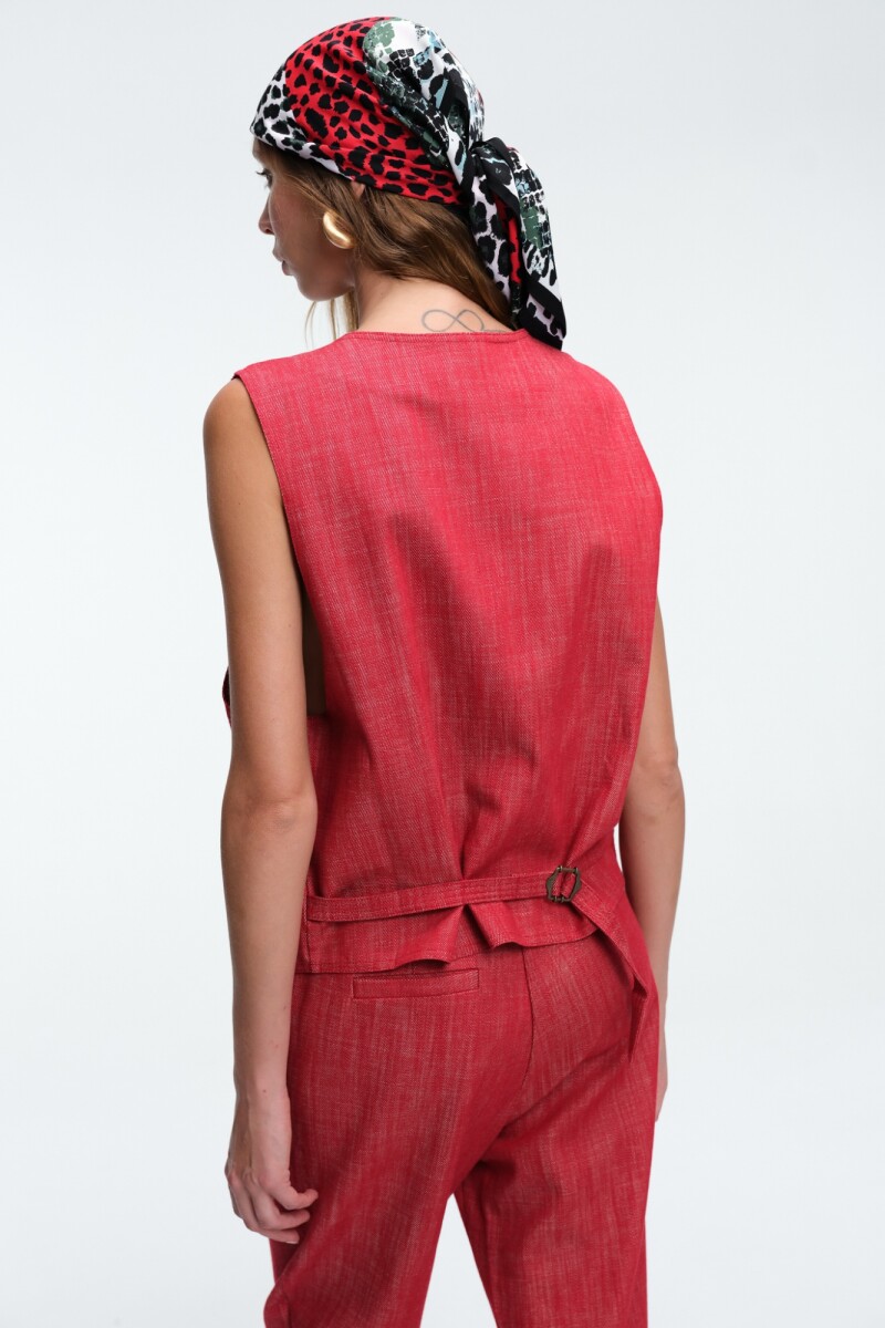 CHALECO DENIM Rojo