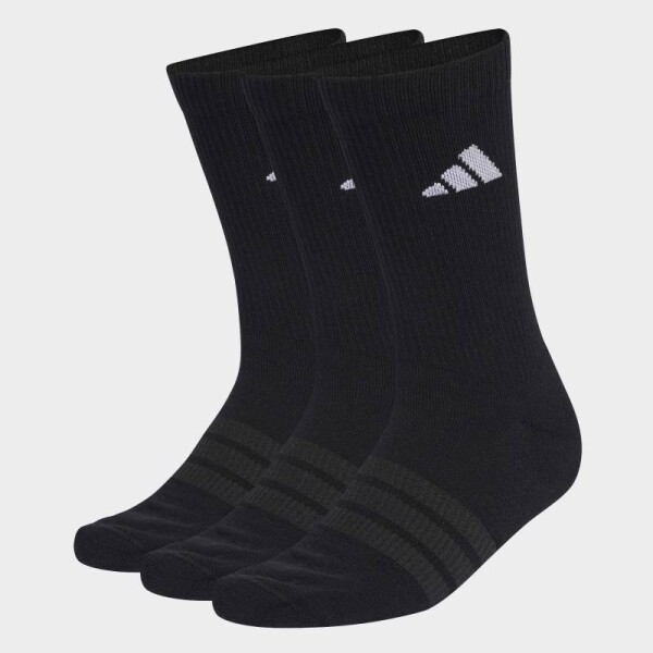 Medias Adidas SportswearAcolchadas, 3 Pares. Negro