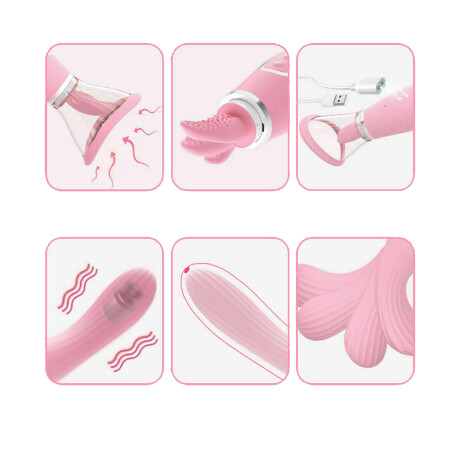 Succionador de Clítoris Lenguita Y Vibrador Punto G Recargable USB Succionador de Clítoris Lenguita Y Vibrador Punto G Recargable USB