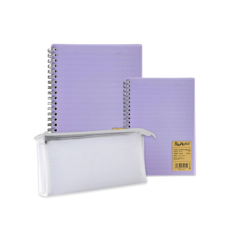 Set de 3 papelería lila pastel Sc