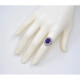 Anillo En Oro Blanco 18K Con Brillantes E Importante Amatista Anillo En Oro Blanco 18K Con Brillantes E Importante Amatista