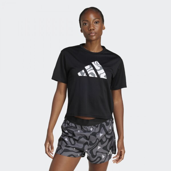 Remera Adidas Run It Brand Love Negro