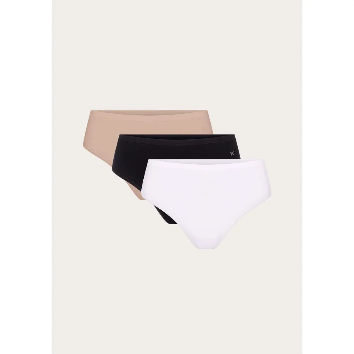 KIT COM 3 CALCINHAS FEM - PRETO/BEGE/BRANCO 