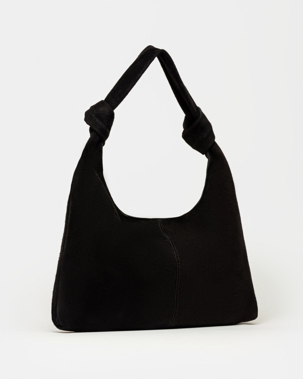 Cartera al hombro Juana en Cuero Gamuza Negro