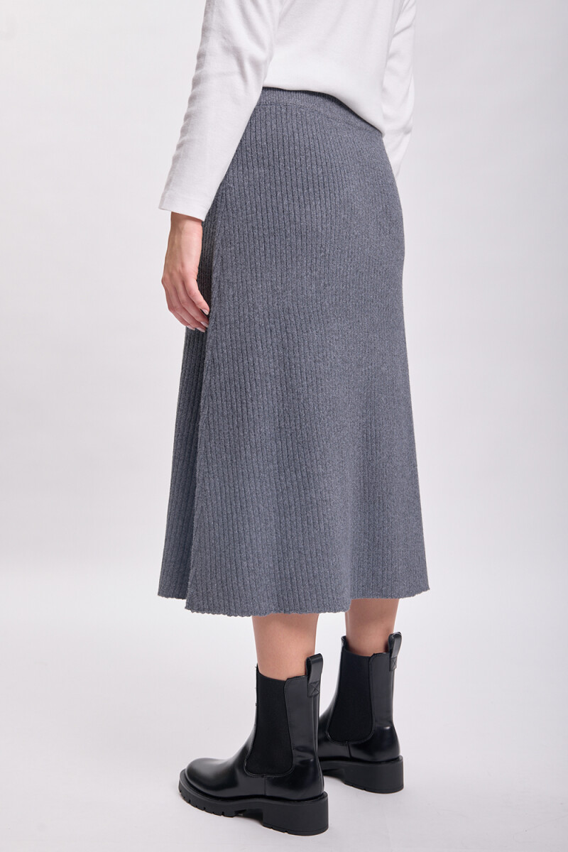 Falda punto midi Gris