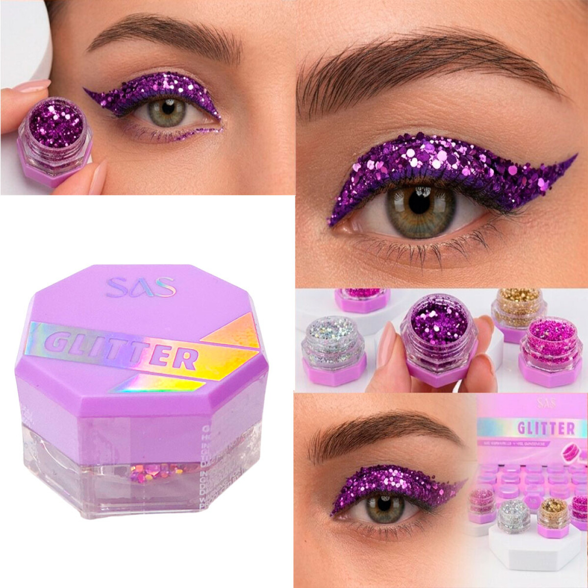 SAS Sombra de ojos con glitter - Lila 