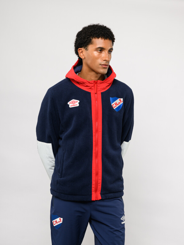 Campera De Polar Explor Nacional Hombre Azul Marino, Rojo, Blanco
