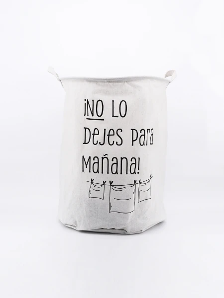 CANASTO ROPA SUCIA TELA BLANCO
