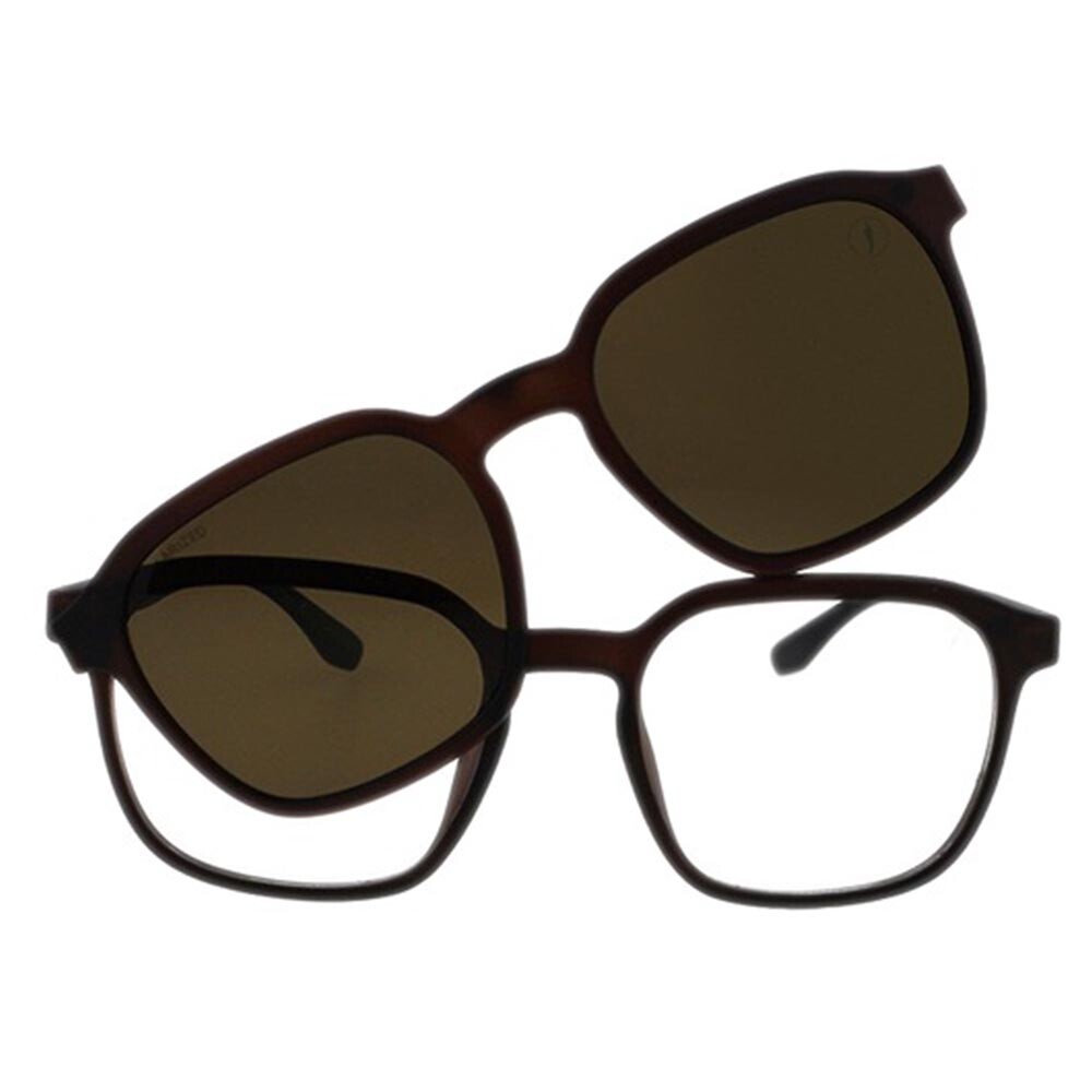 Lentes 2 en 1 De Tr90 Cuadrado Chilli Beans Marrón/Marrón