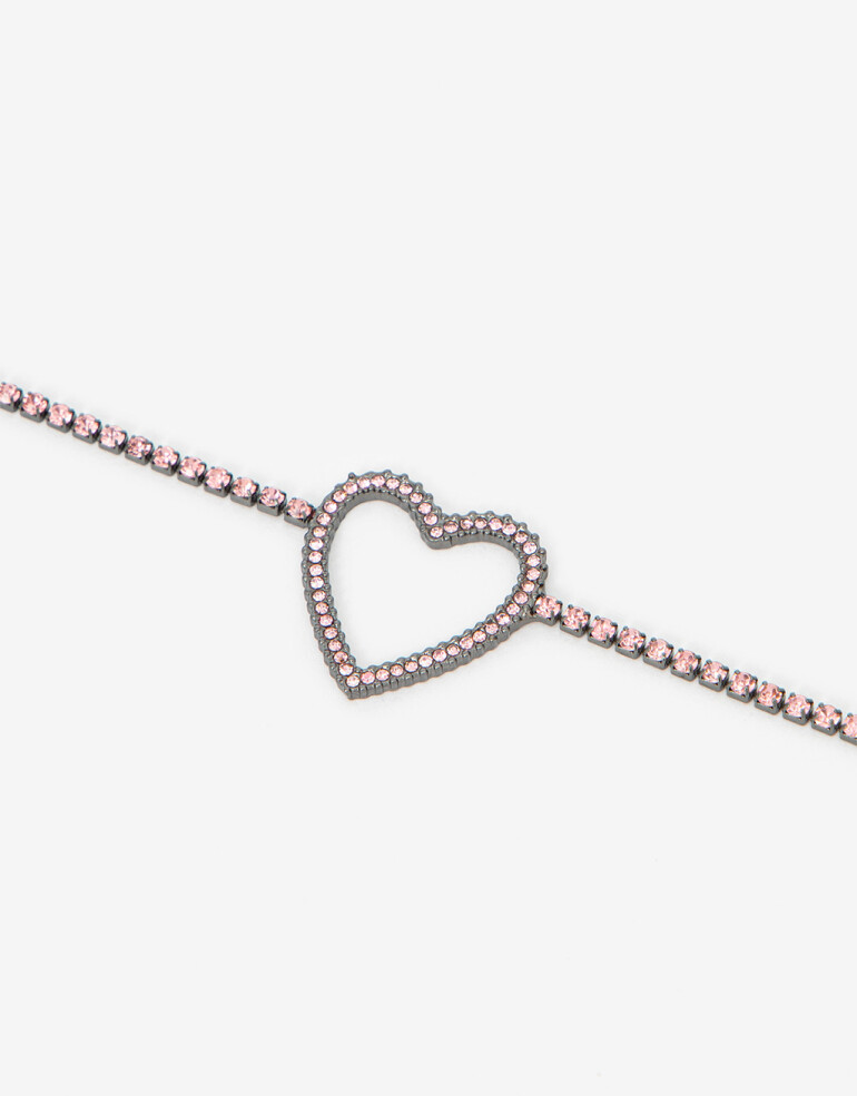 Chokers Strass Choker Corazón Strass - Fucsia Medio