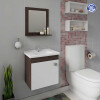 Mueble De Baño Mgm Iris Con Lavabo Blanco Y Mueble Café/blanco Mueble De Baño Mgm Iris Con Lavabo Blanco Y Mueble Café/blanco