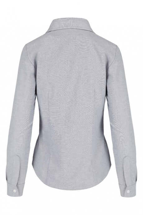 Camisa oxford manga larga dama Gris