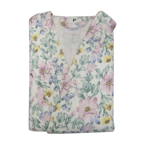 Bata Baño Felpa Estampada Algodón Talle P al G FLOWERS PER 05