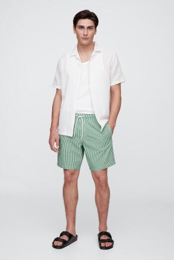 Traje De Baño Hombre Green Stripe