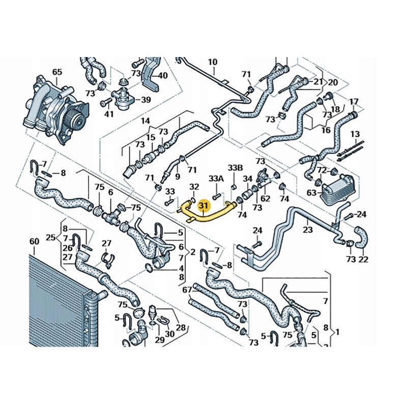 CAÑO SALIDA DE BOMBA DE AGUA TIGUAN / AMAROK / VENTO / AUDI A3 / GOLF/ PASSAT Caño Salida De Bomba De Agua Tiguan / Amarok / Vento / Audi A3 / Golf/ Passat