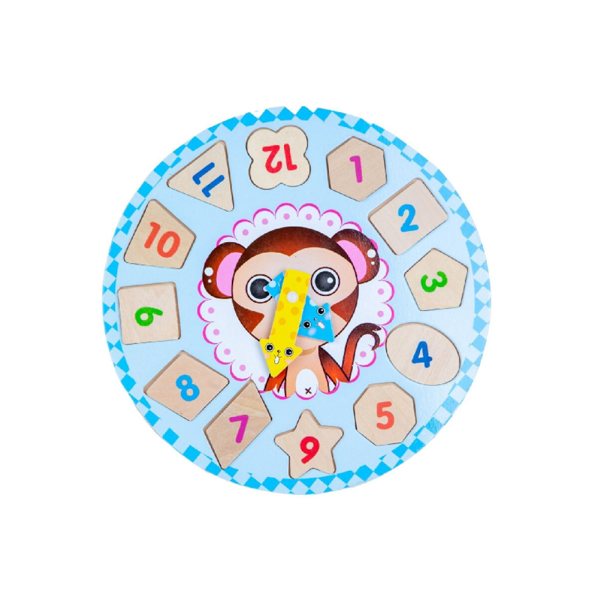 OUTLET Reloj de madera encastre didáctico 30x30cm - Outlet Reloj De Madera Encastre Didáctico 30x30cm 