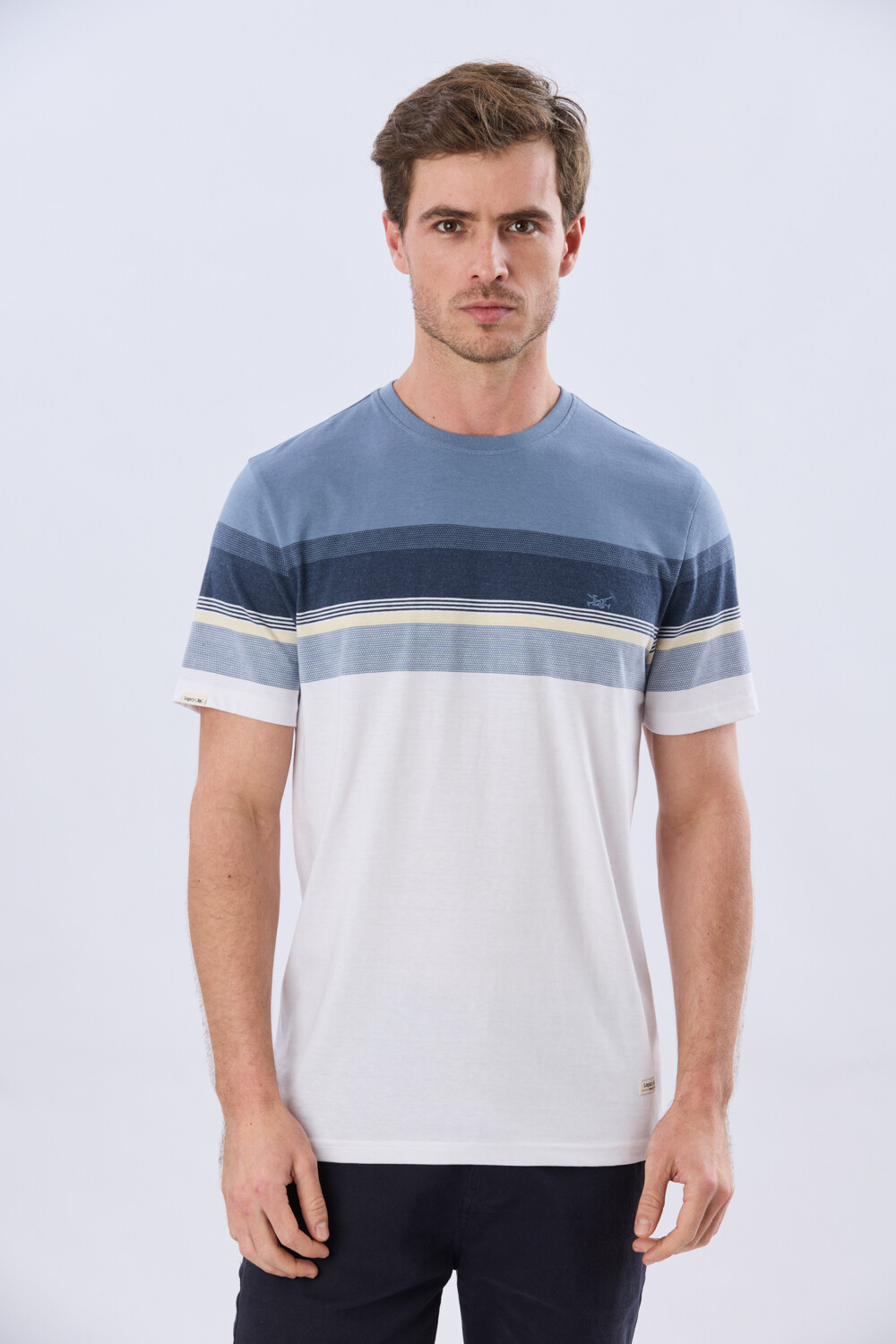 REMERA RAYADA DE ALGODÓN Blanco