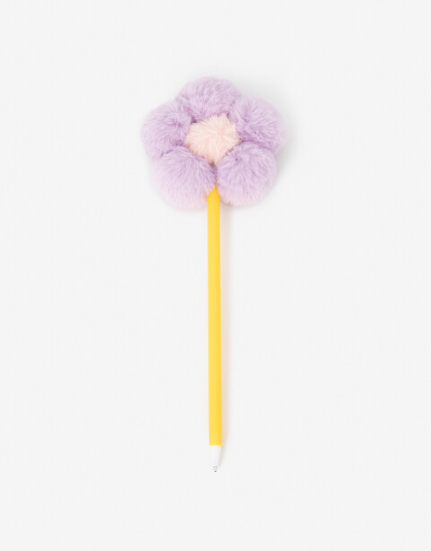 Lapices y Lapiceras Lapicera Lapicera Con Flor De Plush - Violeta Lila