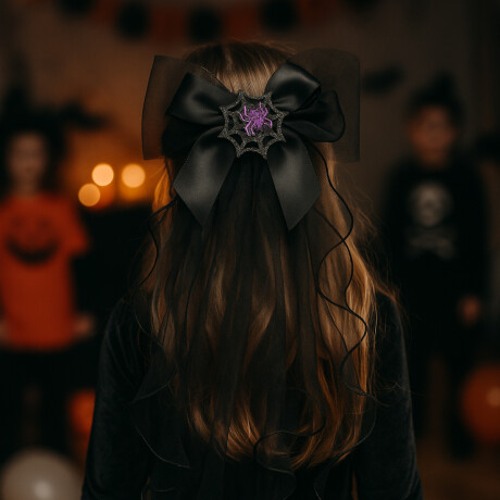 Disfraz con falda de tul negra Halloween con diseño de telaraña Negro