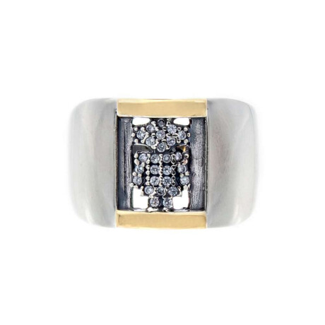 Anillo De Plata 925 Con Double En Oro 18 Ktes Y Circonias Linea Kids