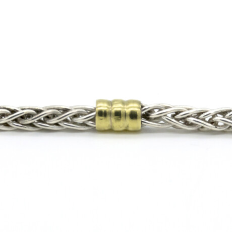 Gargantilla de plata 925 y double en oro 18 ktes, ESPIGA. Gargantilla de plata 925 y double en oro 18 ktes, ESPIGA.