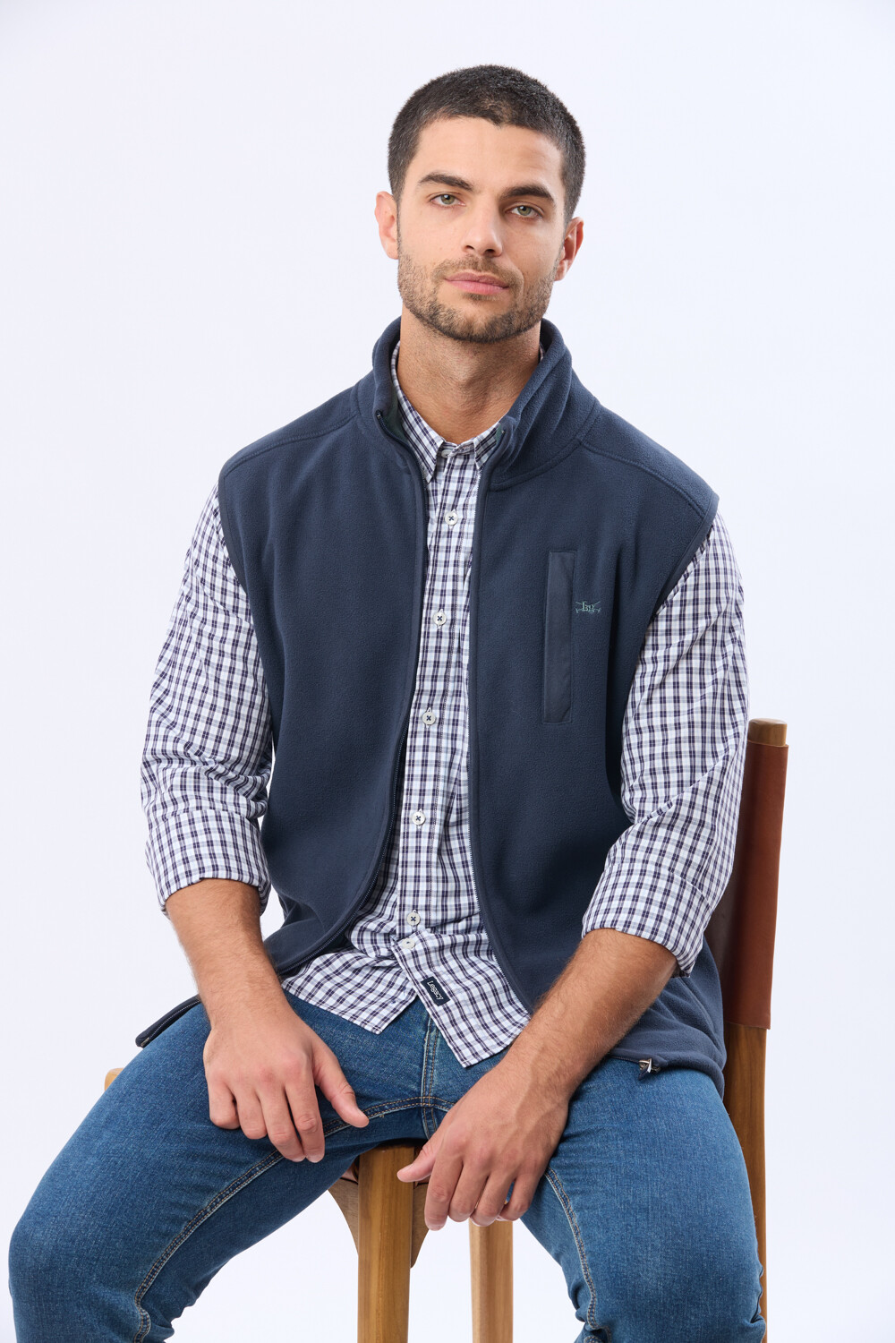 CAMISA SPORT A CUADROS Celeste