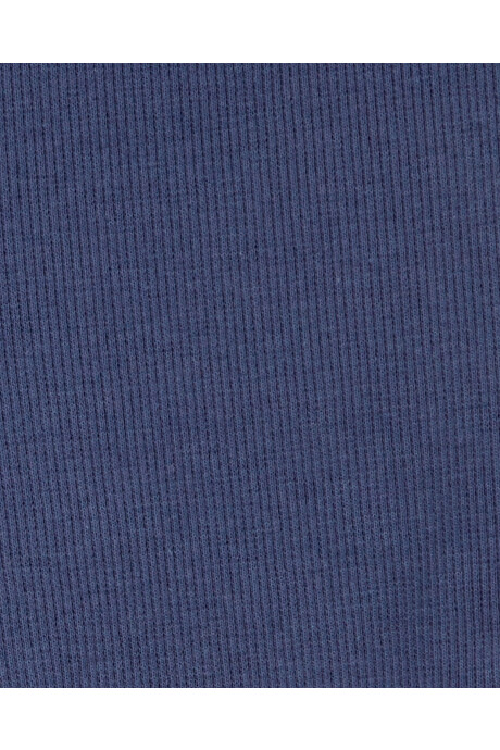 Calza de algodón acanalado, detalle de encaje, azul Sin color