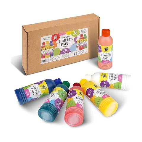 Arte pinturas temperas x 6 colores de 236 ml Unica