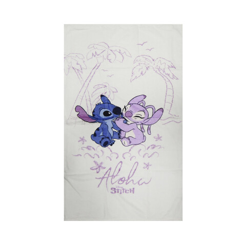 Toalla Infantil Playera Velour Stitch 70 x 130 cm 100% Algodón BLANCO