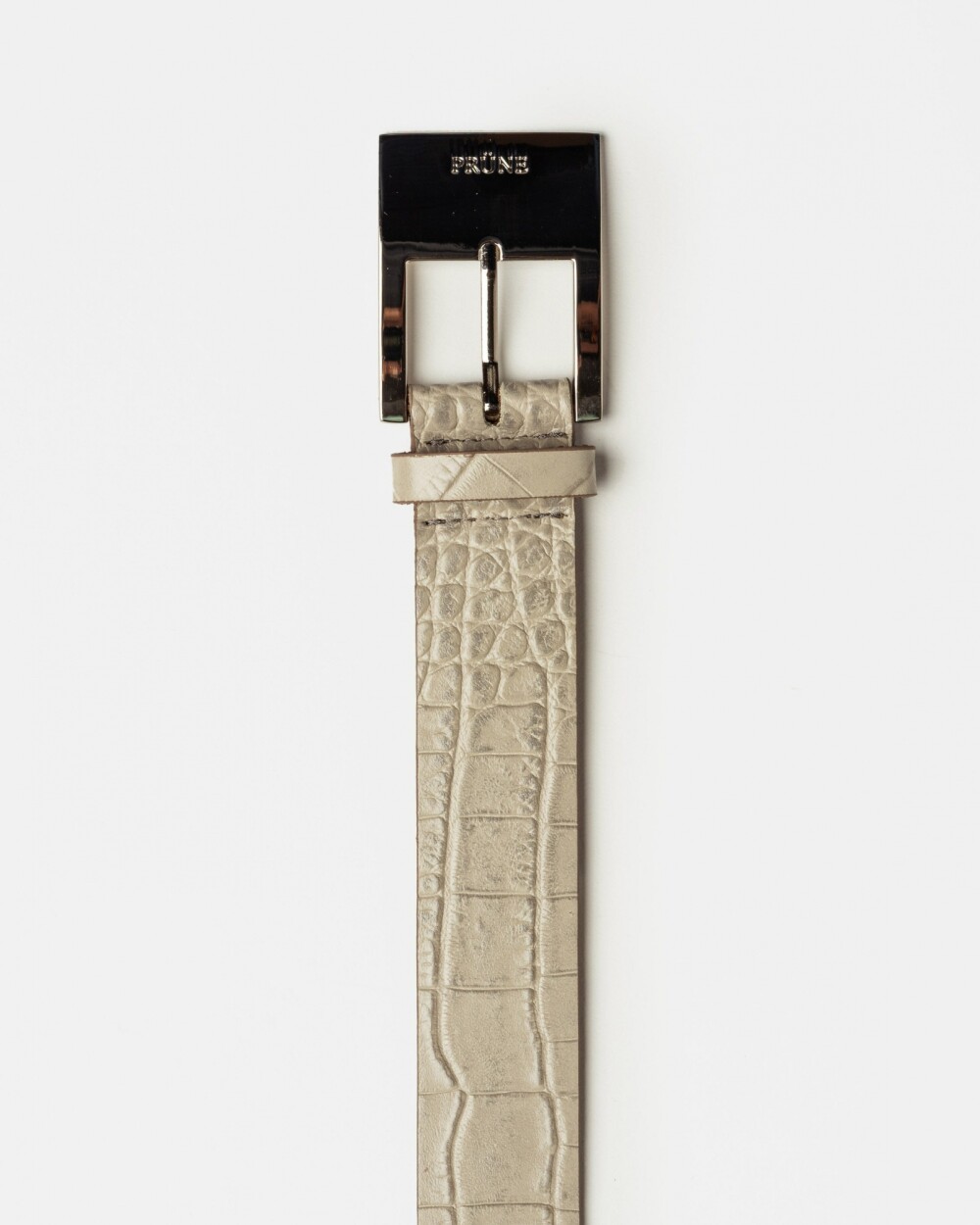 Cinturon Cozumel en cuero croco shine Taupe