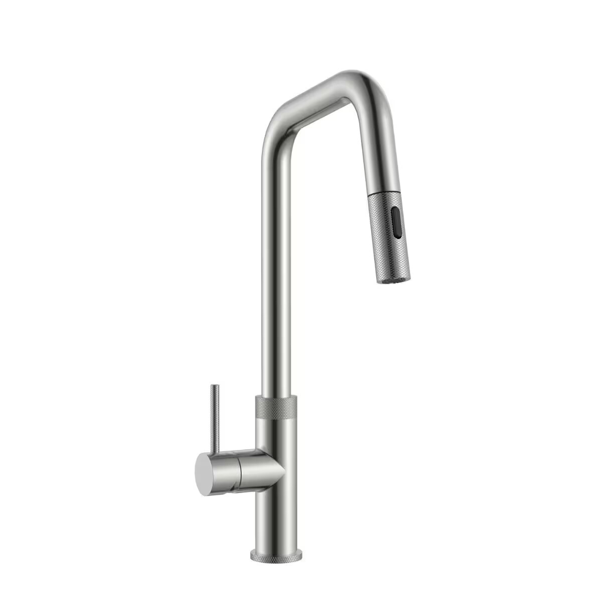 Grifería De Cocina Monocomando De Mesada Virtus Extensible Gris Satinado 