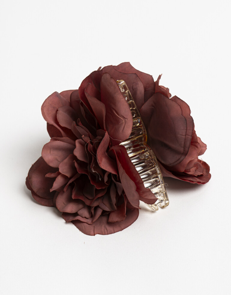 Broche Flores Broche Flor Textil. - Marron Chocolate