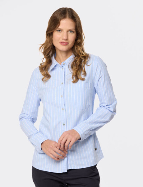 CAMISA OXFORD A RAYAS Celeste