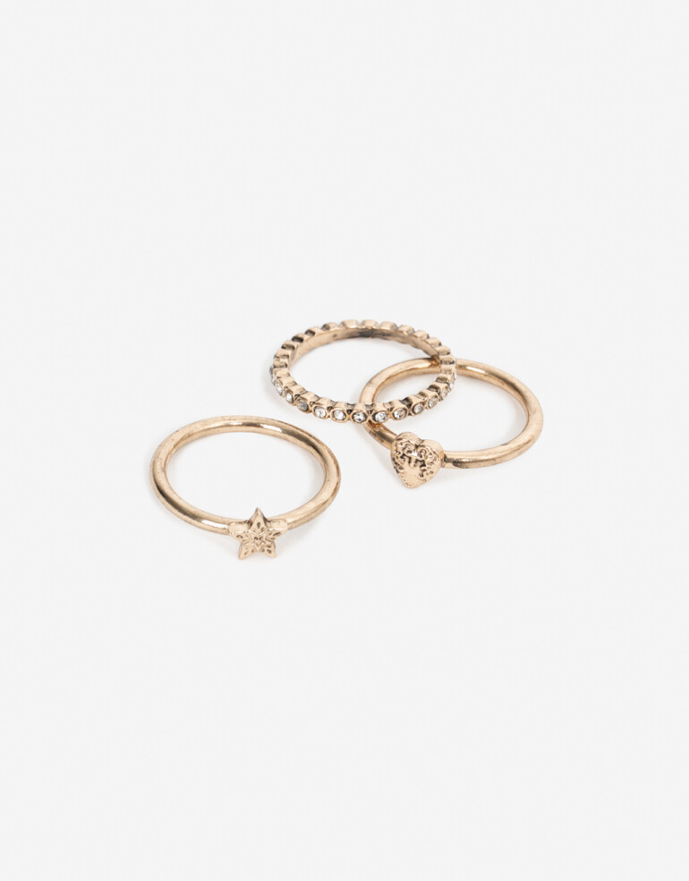 Sets Anillos Folk Set De Anillos Boho - Dorado Antique Gold