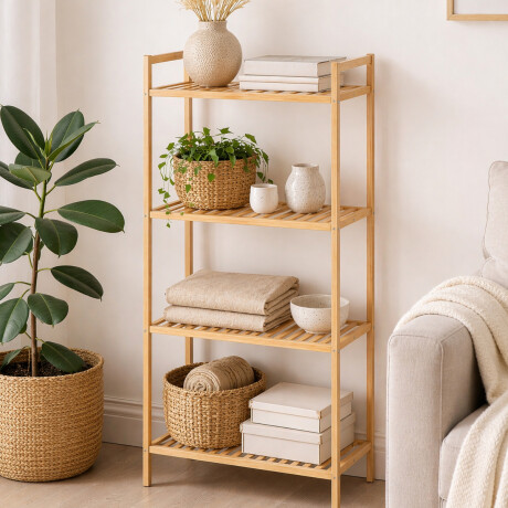 Estantería bambú de 4 estantes - 50x25x100cm Sc