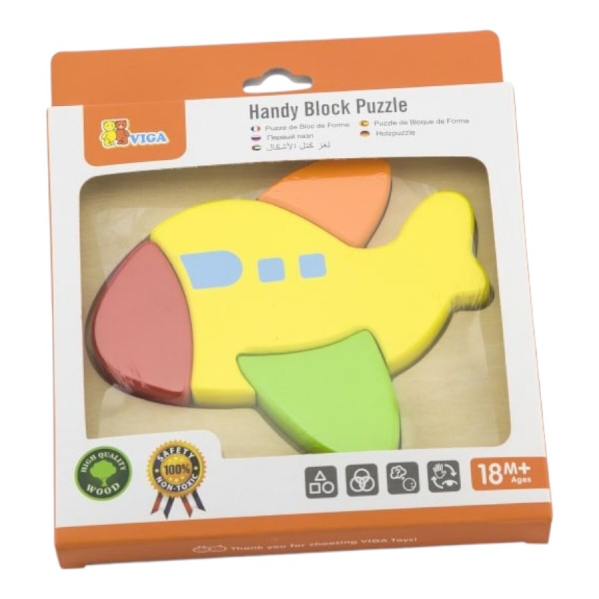 Puzzle silueta Viga 4 piezas - Avion 