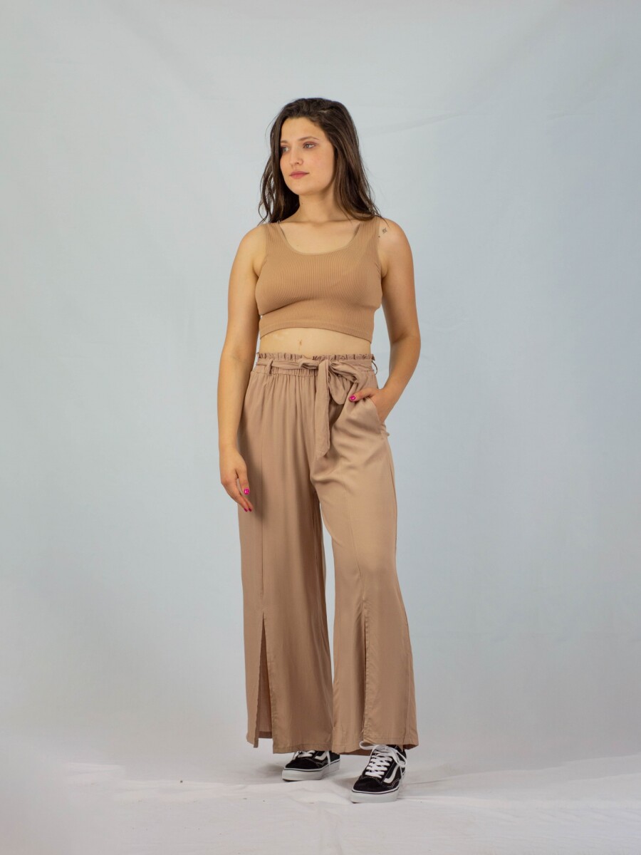 Pantalon Ancho Leaves - Beige 