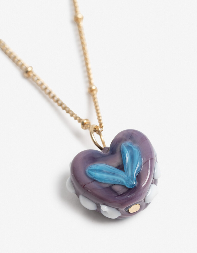 Cadena Corta con Dije Canutillos Cadena Corta Con Dije Corazon - Combinacion Bicolor