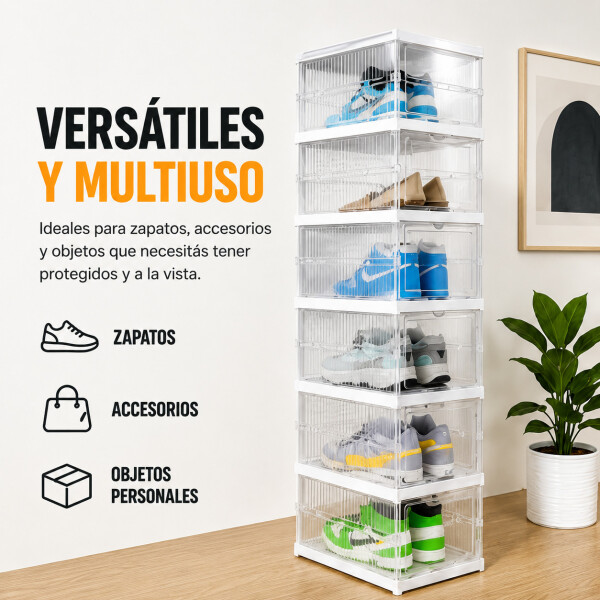 Zapatera Plegable 6 Zapatos Organizador Multiuso Ventilación Transparente 1
