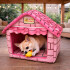 Casa Cucha Perro Pequeño Gato Tela Desarmable 40 x 46,5cm Color Rosa