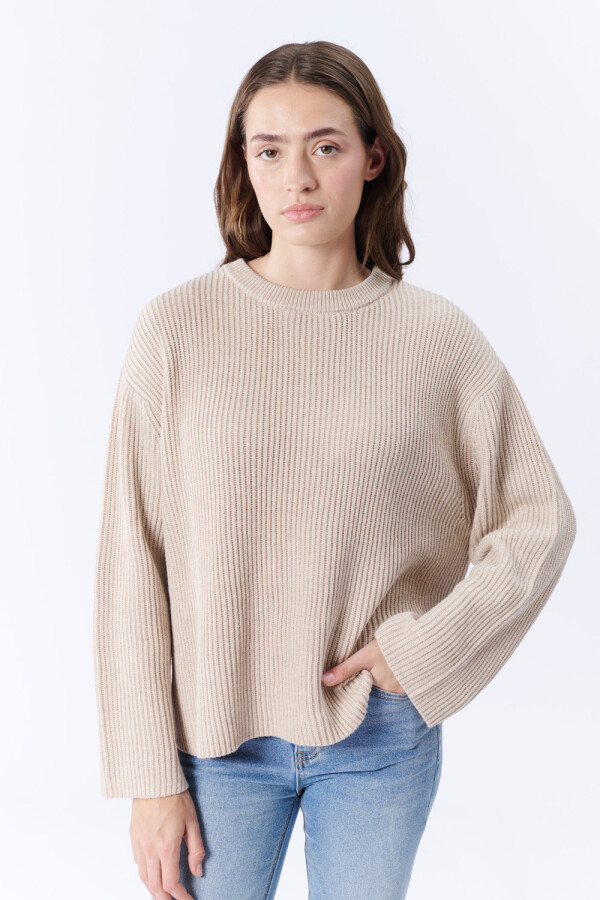 Buzo Punto Ingles Beige Melange