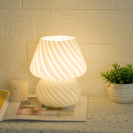 Lámpara luz veladora con rayas diagonales Blanco