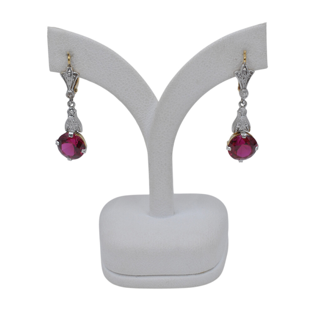 Caravanas antiguas en oro 18k con piedras de color Caravanas antiguas en oro 18k con piedras de color