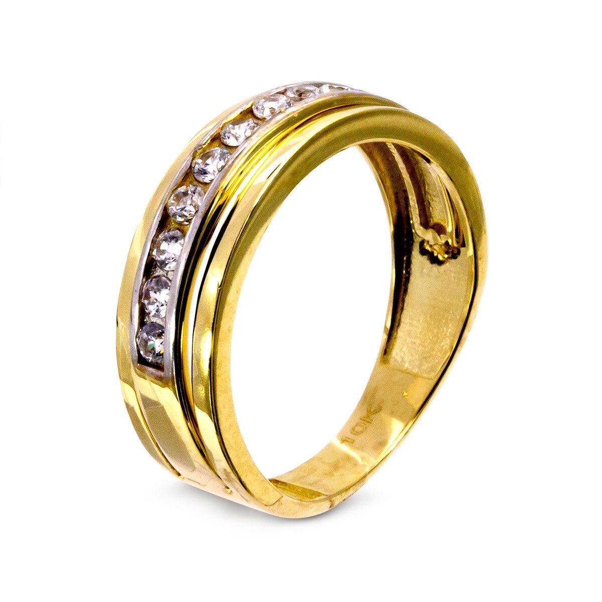 Anillo de oro 9 ktes con circonias. 