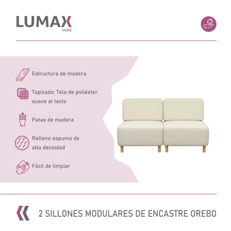 Pack x2 Sillón Modular Lumax de encastre Orebo en caja Beige