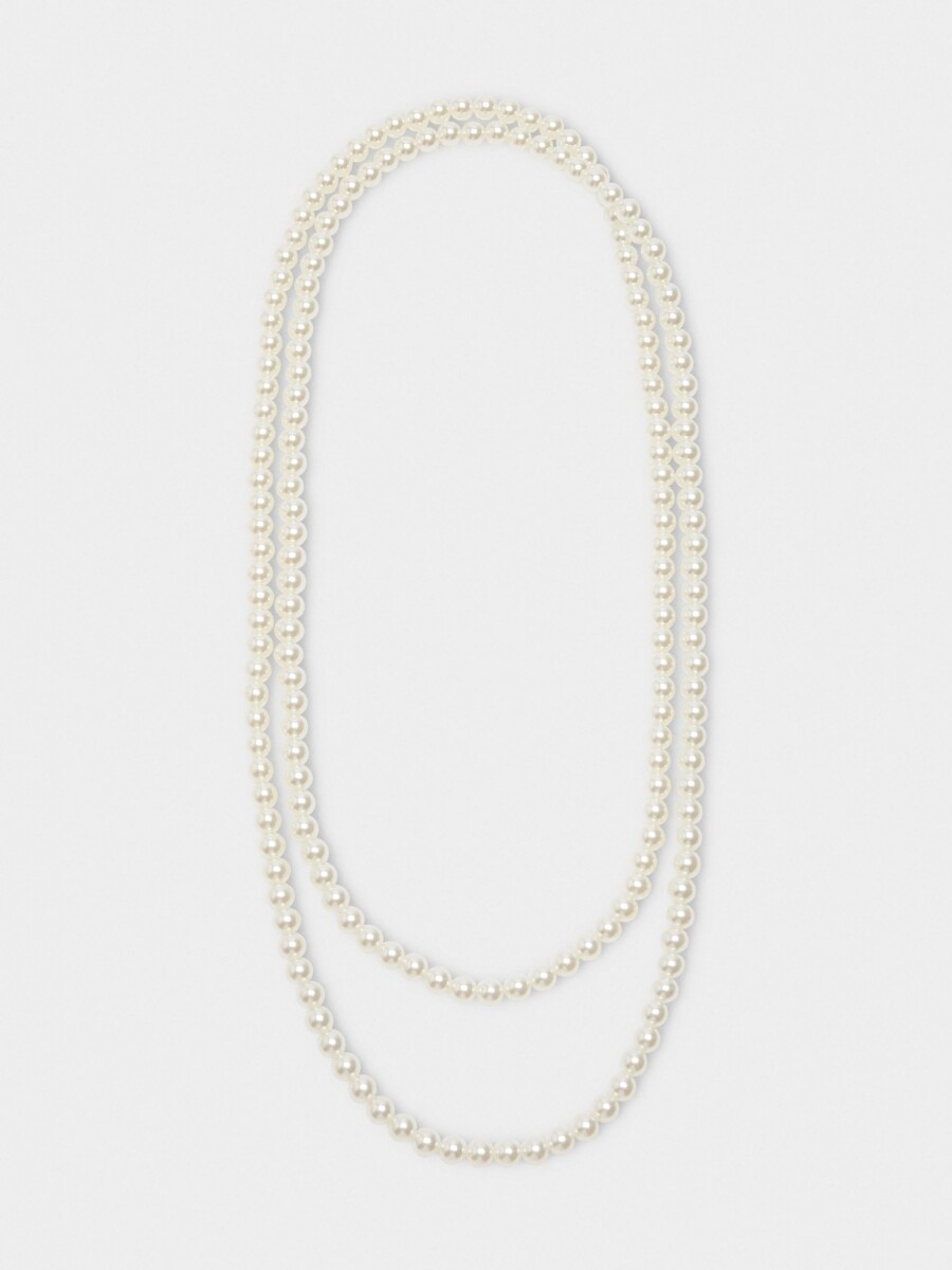 Collar De Perlas De Dos Vueltas blanco